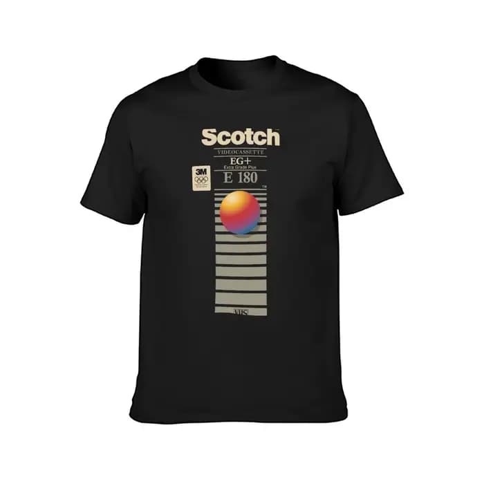 VHS Scotch E180 T-Shirt pour hommes, vêtements hiphélicoptère, vêtements Kawaii, sweat-shirts