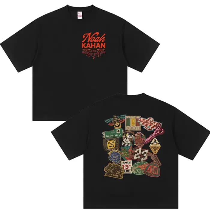 Noah Kahan The Great Divide Tour 2026 T-shirt graphique vintage pour hommes
