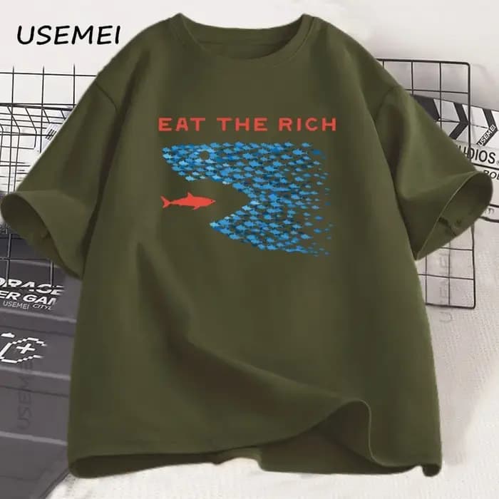 Eat The Rich T-shirt hommes femmes drôle coton à manches courtes