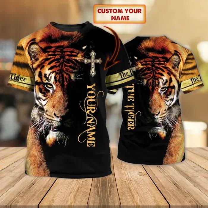 PLstar Cosmos Animal tigre nom personnalisé 3D imprimé été hommes T-shirt Harajuku décontracté unisexe à manches courtes hauts DW74