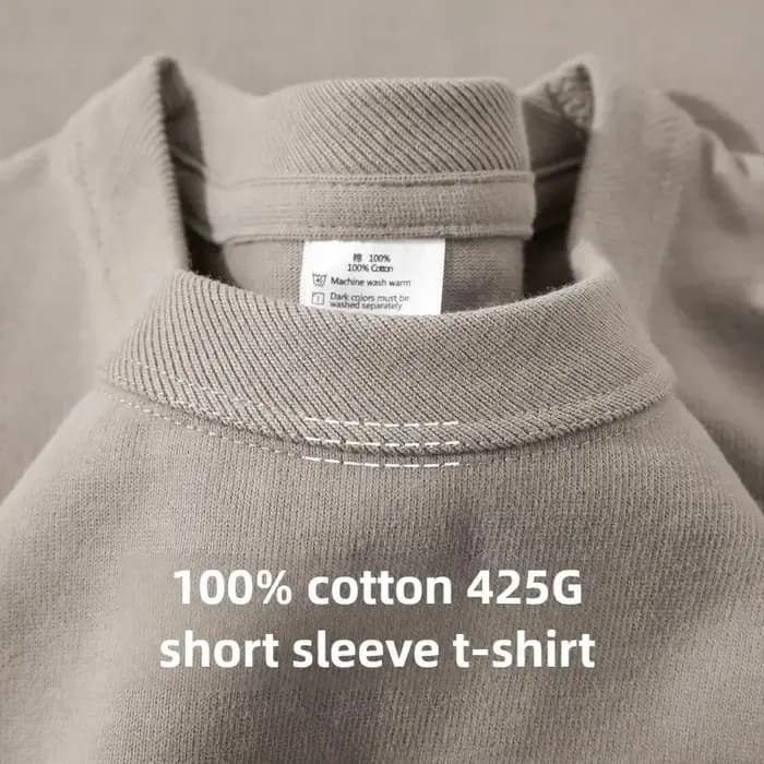 Heavy Wight 425 grammes hommes T-Shirt coton demi manches Brathable haute qualité col rond hauts basiques