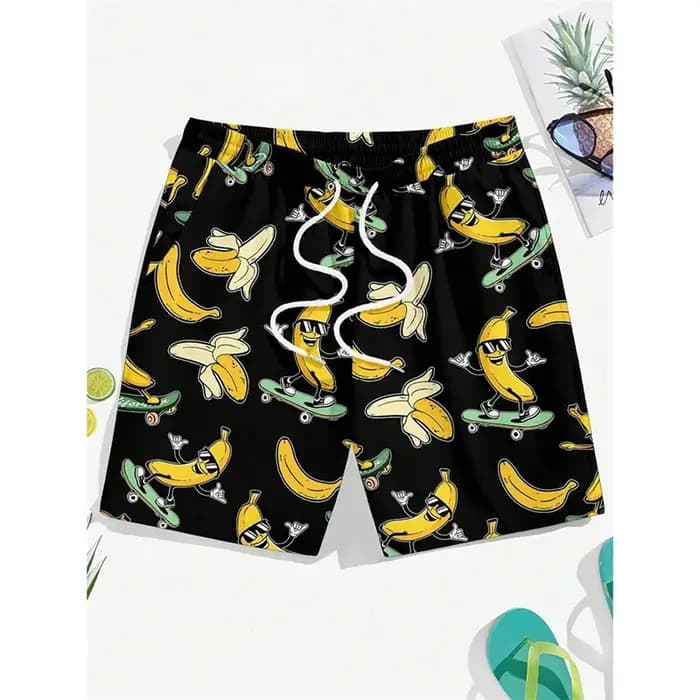 Hip Hop drôle banane 3D graphique hommes plage court Cool Humor impression conception conseil Shorts été en plein air