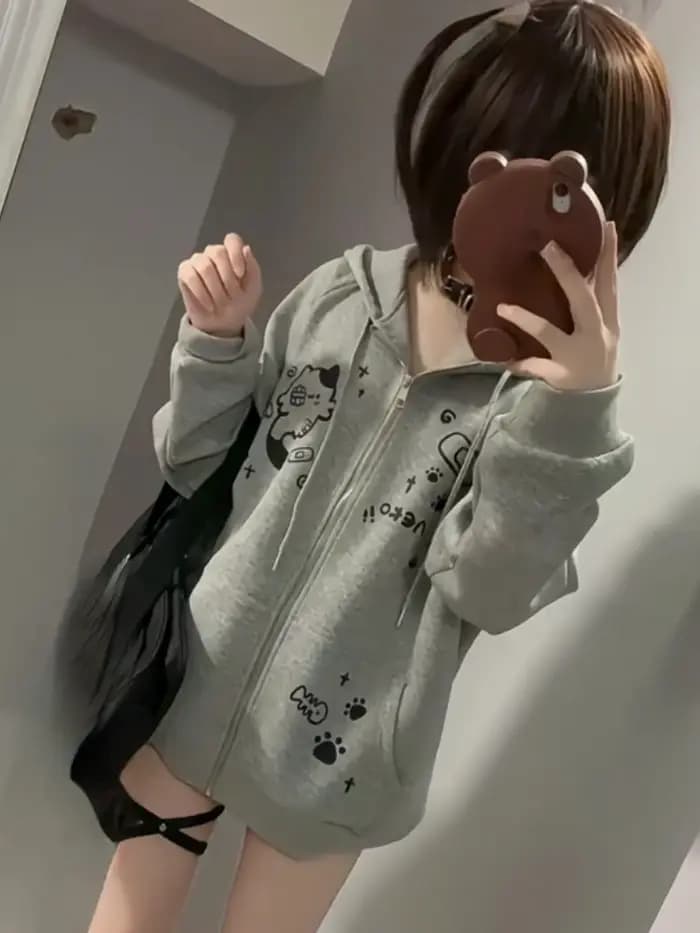 Sweats à capuche décontractés japonais pour femmes