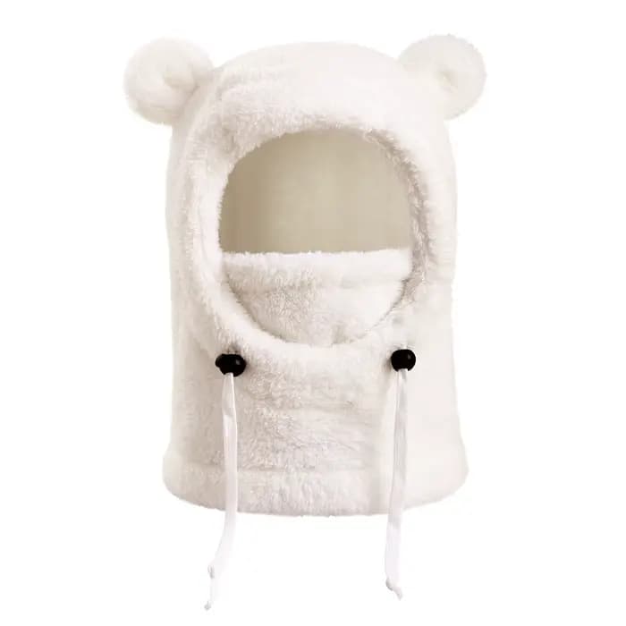Cagoule oreilles d'ours pour hommes et femmes, écharpe et masque de cou en Fiber de Polyester, chape