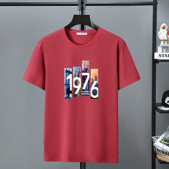 T-shirt rouge pour hommes, en coton, grande taille 10XL 12XL, manches courtes, avec lettres imprimée