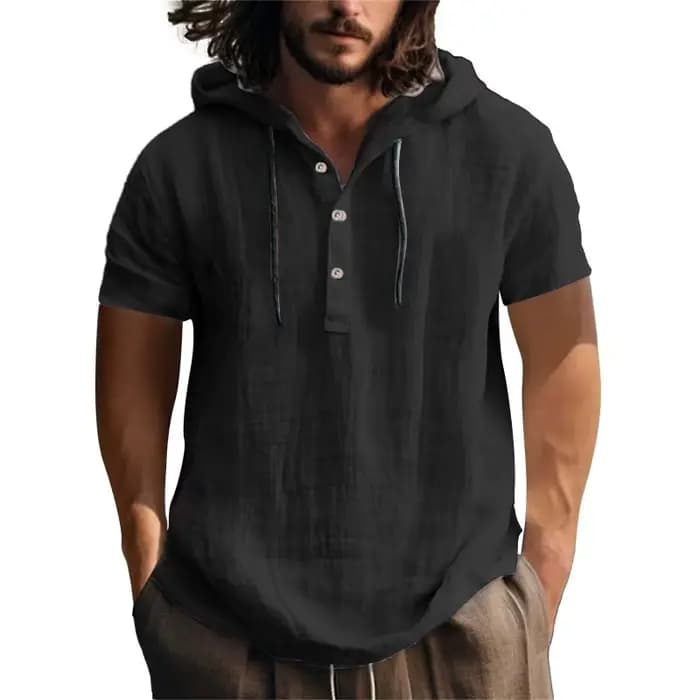 T-shirt à capuche décontracté à manches courtes