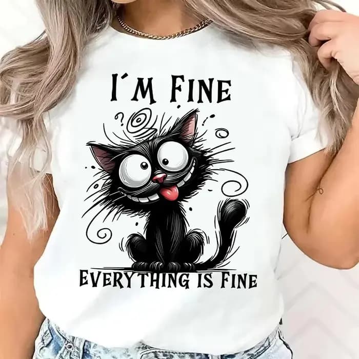 T-Shirt à manches de chat sarcastique pour femmes