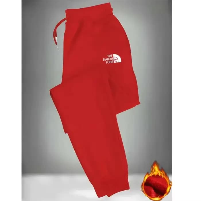 Pantalon de jogging décontracté pour homme avec taille élastique à cordon de serrage et chevilles à revers - 100 %