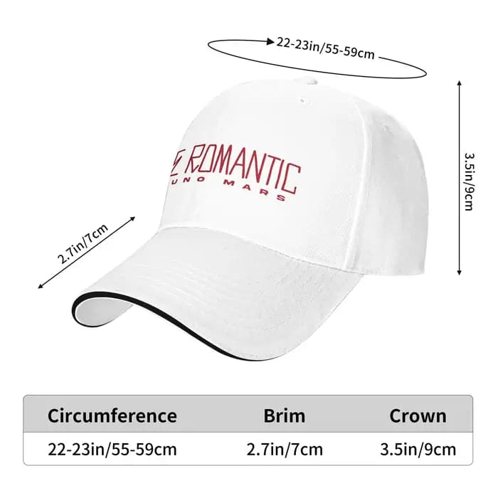 Casquette de baseball vintage Bruno Mars The Romantic Tour 2026, casquette de camionneur unisexe pour l'été, pour hommes, randonnée, pêche, casquette snapback