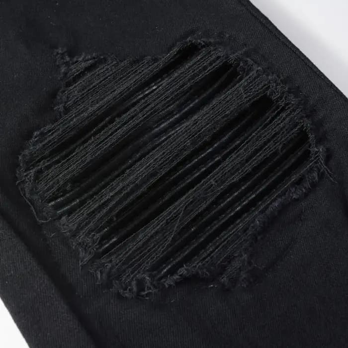 Y2Kfashion nouveau jean de haute qualité avec patchs rouges plissés, coupe slim élastique, jean bleu