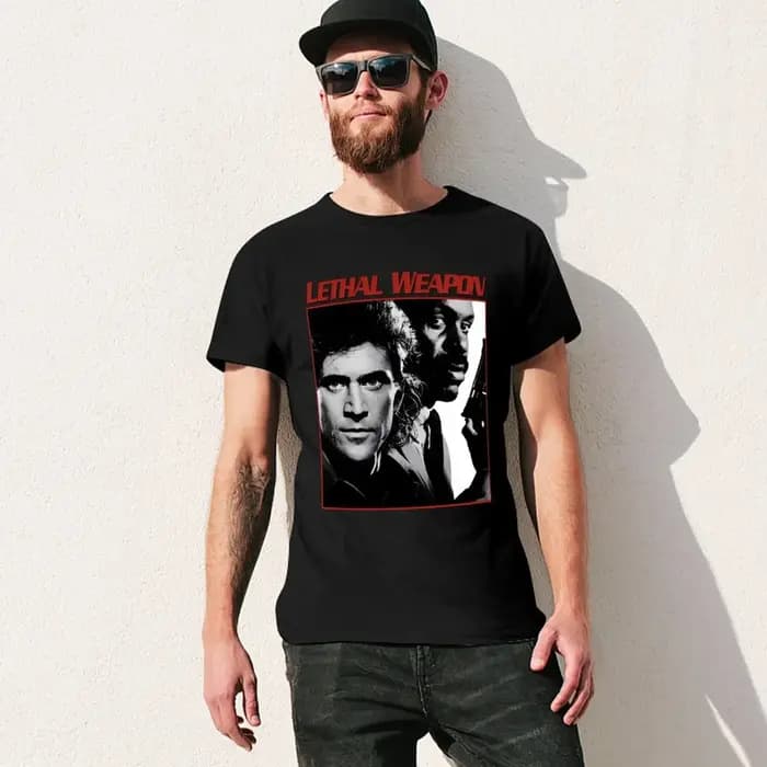 T-shirt avec arme fatale et archive bleue pour homme