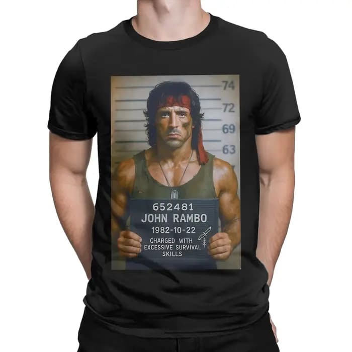 John Rambo T-shirt en coton pour hommes