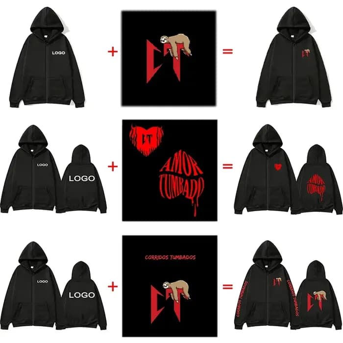 Sweat à capuche à fermeture éclair imprimé personnalisé pour hommes et femmes, sweat-shirt à manches