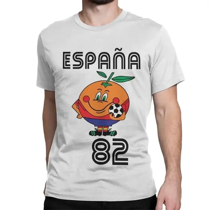 T-shirt cool pour hommes, col rond, haute qualité, mascotte d'Espagne 82, T-shirt de football 1982