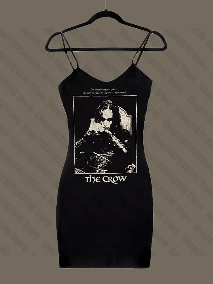 Femme vêtements Harajuku Goth robe gothique Y2k robes noir Mini robe Emo graphique Rock Punk fête co