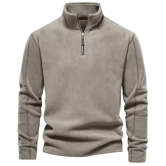 Sweat-shirt à capuche en polaire à manches longues pour homme, vêtement épais et chaud, demi-fermetu