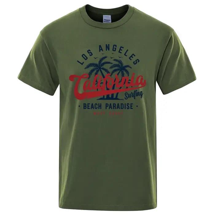 San Francisco, californie plage paradis hommes hauts mode col rond T-Shirt coton été T-Shirt respira