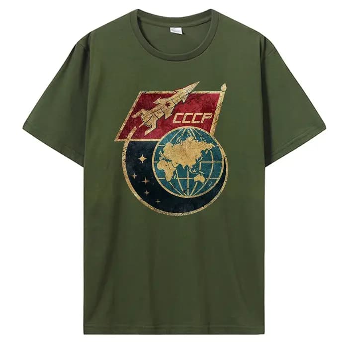 CCCP Original russe espace urss t-shirt classique mode hommes coton col rond