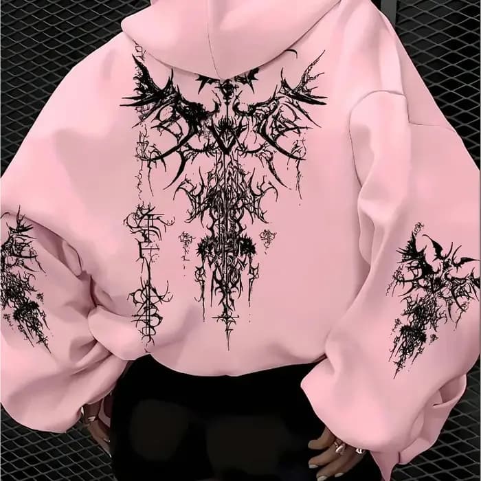 Sweat à capuche gothique américain pour femme pour l'automne et l'hiver