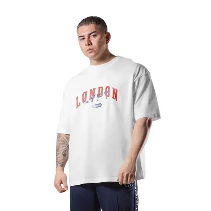 LYFT VINTAGE LONDON LOGO GRAND T-SHIRT Nouveaux T-shirts en coton pour hommes Sports de course Respirant O-cou à