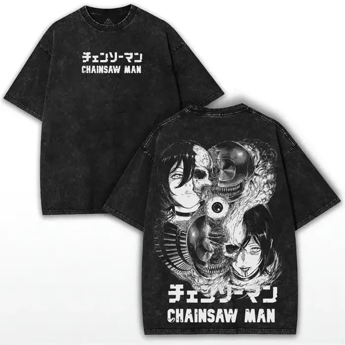 Japon tronçonneuse homme Anime Reze Cool graphique T-shirt Harajuku lavé T-shirt hommes femmes vêtem