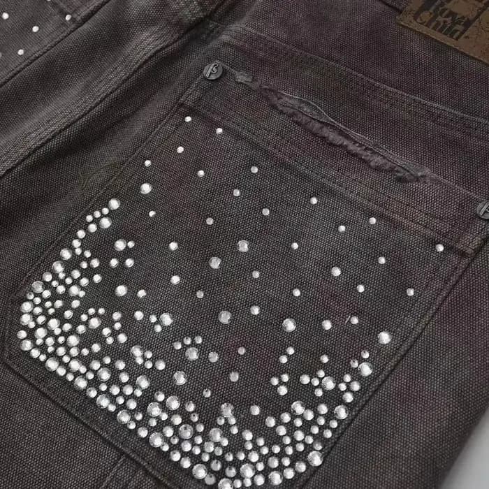 Nouveau short en jean à bord déchiré délavé de rue de marque américaine à la mode