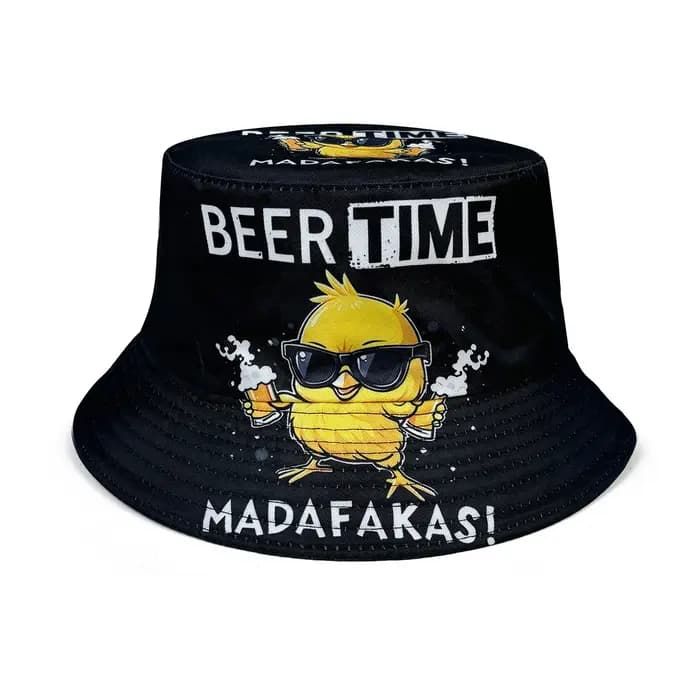 Cool Duck'Beer Time' Chapeau de pêcheur graphique 3D