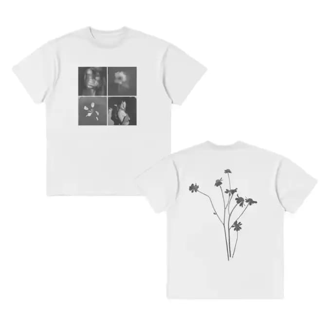 2. T-shirt décontracté ample de haute qualité en pur coton pour couple, inspiré de l'album « Petals