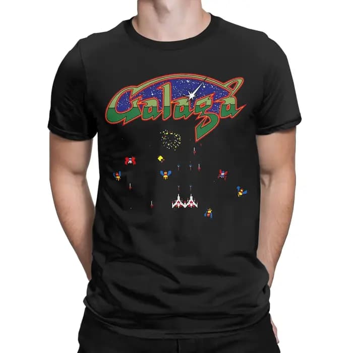 Arcade Galaga jeu fans de jeu accessoires unisexe t-shirts coton T-shirt graphique imprimé T-shirt v