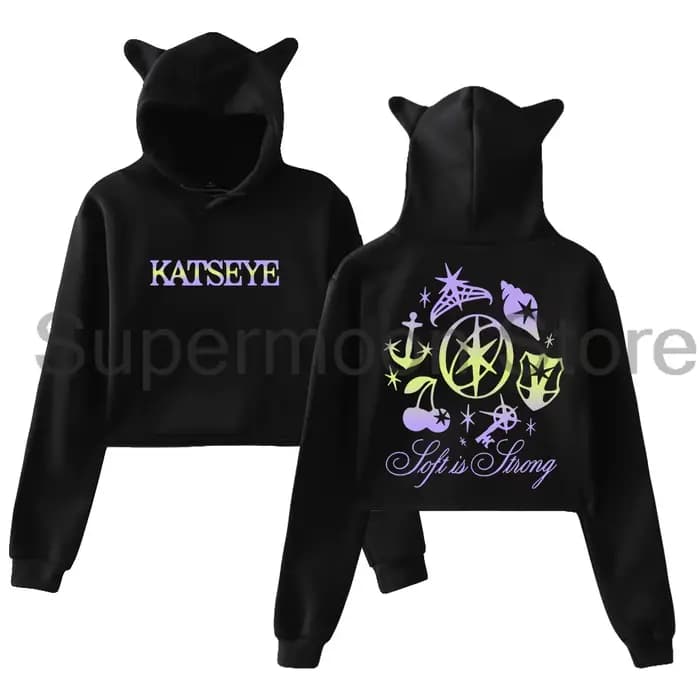 Kpop Katseye doux est fort sweat à capuche 2025 beau Chaos Tour oreilles de chat sweat à capuche à m