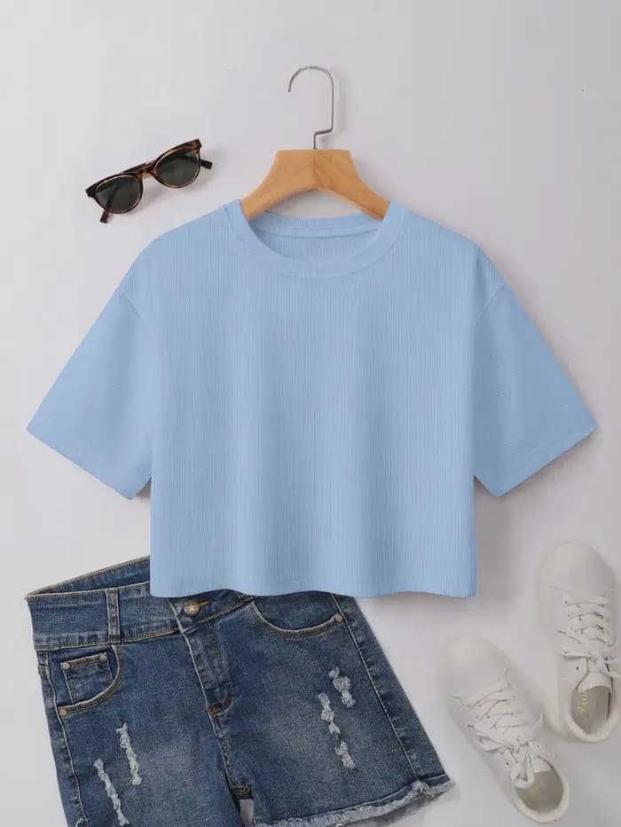 T-shirt basique Clean Girl surdimensionné, uni, à manches courtes et col rond, pour femme, style streetwear ample, haut décontracté