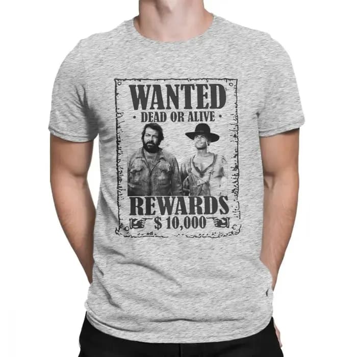 T-shirt pour hommes Bud Spencer Terence Hill Wanted Lo Chimavano