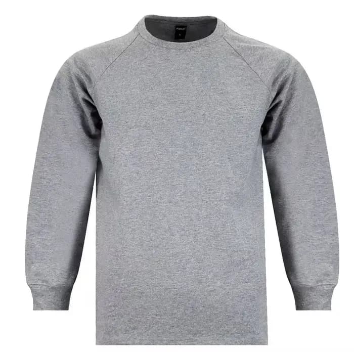 T-shirt à manches longues en coton rétro américain avec col ras du cou et sous-pull intégré pour homme