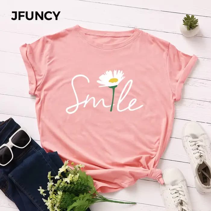 JBatteries CY-T-shirt en coton à manches courtes pour femmes