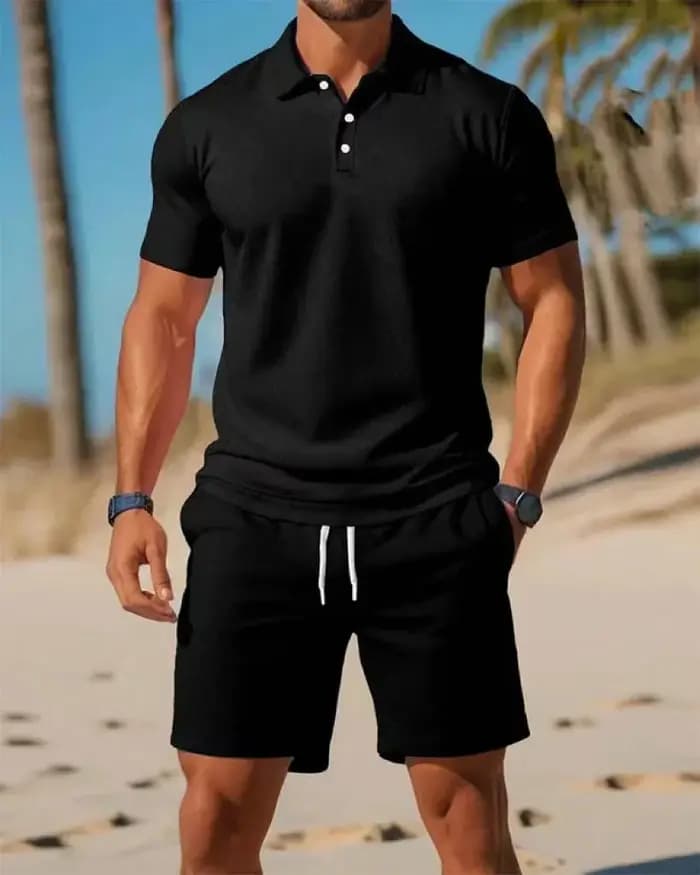 Ensemble T-shirt à manches courtes et short de sport pour homme 2026 – Tenue décontractée et tendance pour l'été