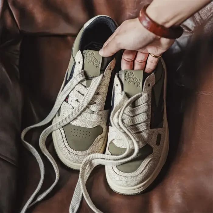 Maden hommes rue baskets à la mode rétro couleur bloc chaussures de Skate décontractées plate-forme épaisse semelle
