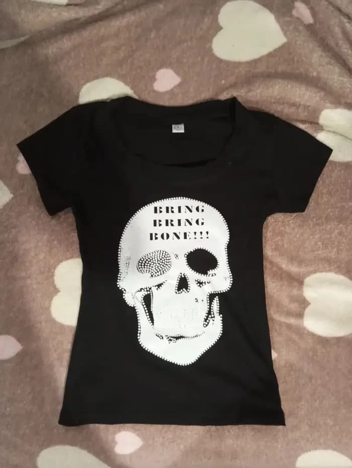 T-shirts tendance à imprimé crâne en pur coton pour femme, manches courtes, style streetwear, vêteme