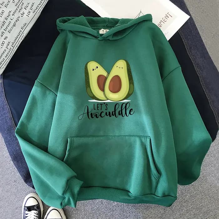 Sweat à capuche imprimé avocat de dessin animé pour adolescents