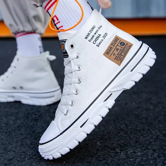 Chaussures montantes en toile pour hommes