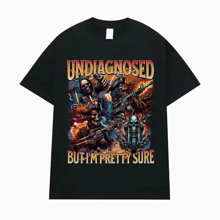 Indiagnostic mais je suis assez sûr Meme t-shirts drôle autisme squelette t-shirts hommes femmes déc