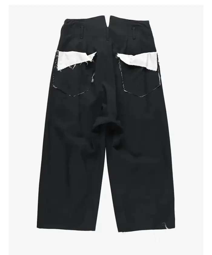 YAMAMOTO Pantalon court noir ample pour homme