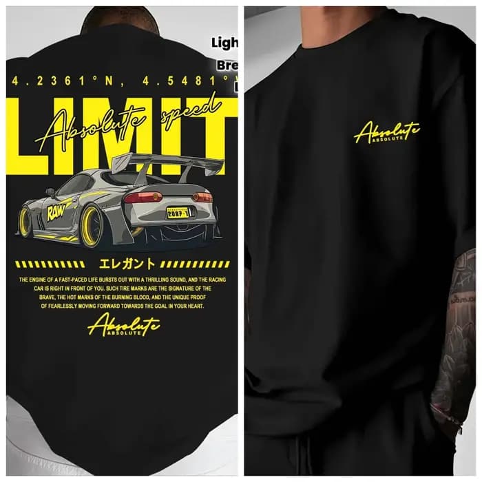 Nouveau T-shirt Homme Motif Voiture de Course Été 2026 - T-shirt Imprimé Col Rond Unisexe Tendance e