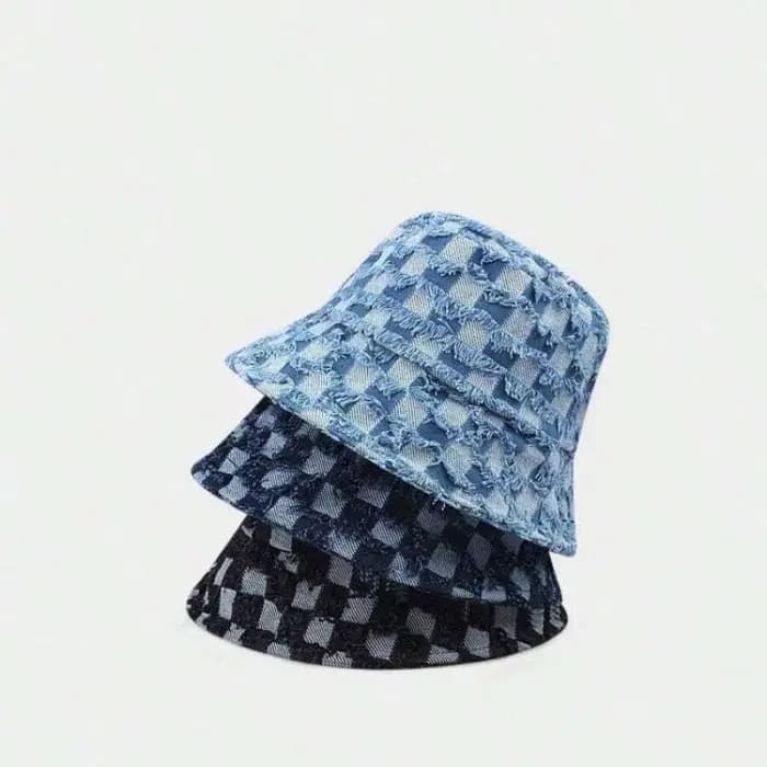 Nouveau chapeau en jean à carreaux 1 pièce
