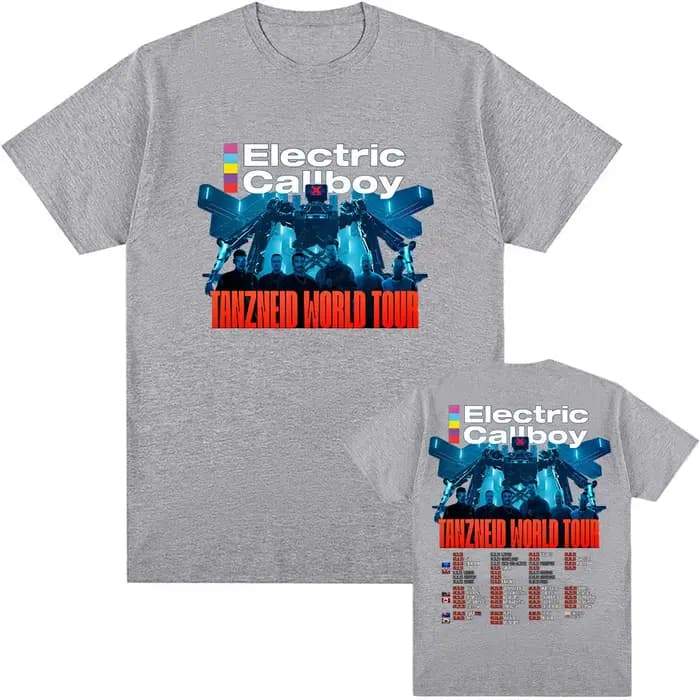 Callboy électrique Tanzneid Tour du monde t-shirts unisexe Streetwear à manches courtes coton homme T-shirt mode groupe