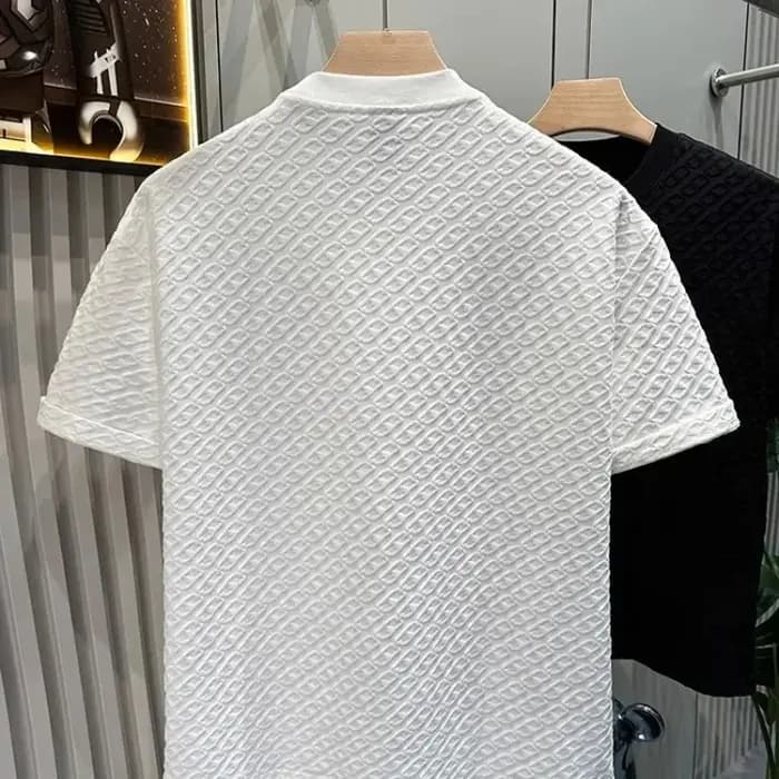 T-shirt d'été pour homme en jacquard texturé à manches courtes