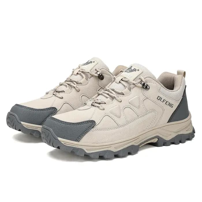 Chaussures de randonnée hiver rétro en cuir extérieur tout-terrain noir antidérapant Trail