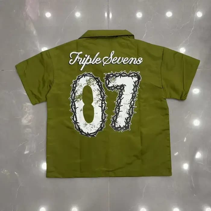 T-shirt Vert Triple Sevens avec empiècement noir