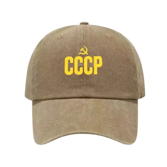 Casquette de baseball ajustable en coton lavé imprimée CCCP russe, style classique Snapback, respira