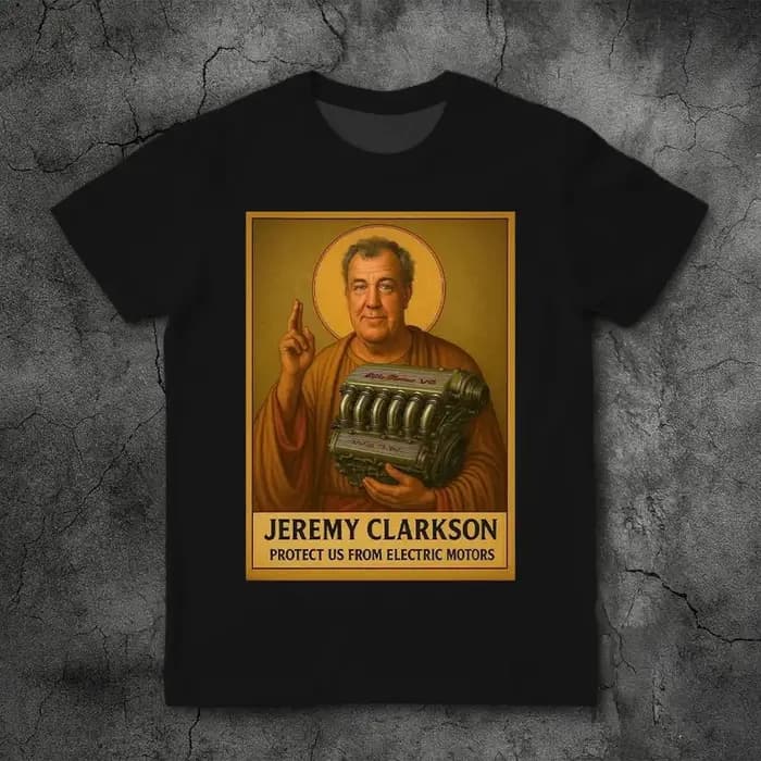 Jeremy Clarkson nous protéger des moteurs électriques Merch Fans T-shirt haut équipement drôle Meme