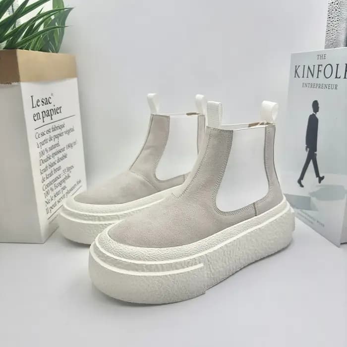 Encounaker-Chaussures de dehors à Plateforme Plate en Cuir NuSO k pour Homme